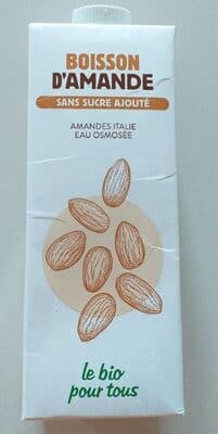 Boisson d'amande sans sucre ajouté