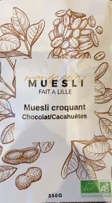 Muesli croquant chocolat/cacahuetes