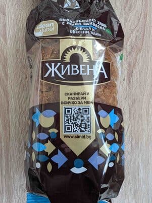 Пълнозърнест хляб с жива закваска с елда и овесени ядки