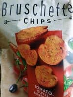 Bruschette Chips Tomato Olives and Oregano
