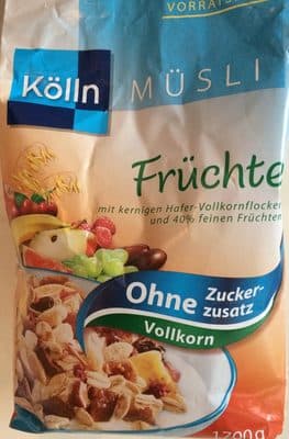 Früchte Müsli ohne Zuckerzusatz