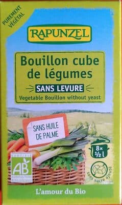 Bouillon cube de légumes sans levure