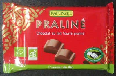 Chocolat au lait fourré praliné
