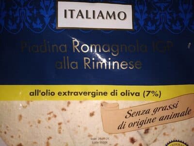 Piadina Romagnola Riminese all'olio extravergine d'oliva