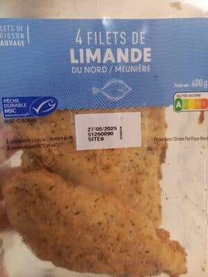 4 filets de limande du Nord meunière  MSC