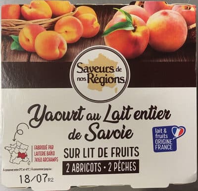 Yaourt au lait entier de Savoie Abricot ou Pêche