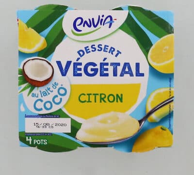 Dessert végétal lait de coco citron