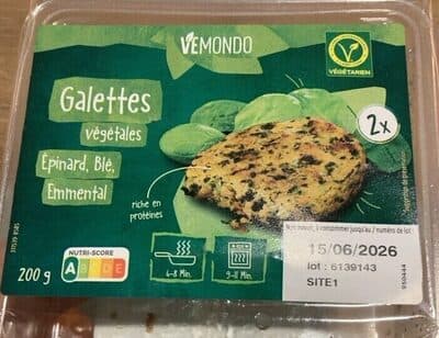 Galettes Vegetales Epinard Ble Emmental