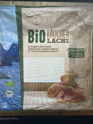 Bio-Räucherlachs, trockengesalzen, in Scheiben geschnitten
