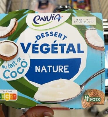 Dessert végétal nature au lait de coco