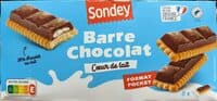 Barres chocolat fourrées au lait
