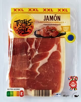 ALDI Tesoros del Sur Jamón Serrano Schinken g.t.S. 240g 3.49€ 1kg 14.54€