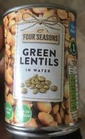 Green lentils in water