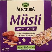 Müsli Riegel Ahorn-Dattel