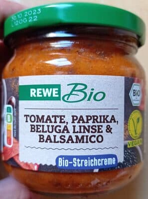 Tomate, Paprika, Beluga Linse & Balsamico Bio-Streichcreme