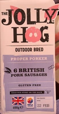 Outdoor Bred Proper Porkers 6 British Sausages with rubbed sage