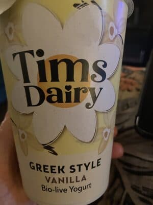 Greek style yogurt with vanilla