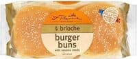 4 Seeded Brioche Burger Buns