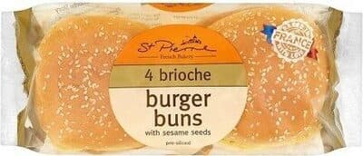 4 Seeded Brioche Burger Buns