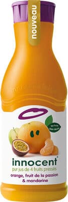 Pur jus orange, fruit de la passion et mandarine