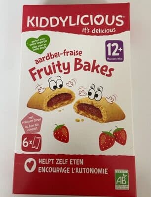 KIDDYLICIOUS Fruity Bakes - Fraise - 132g (6x1p)