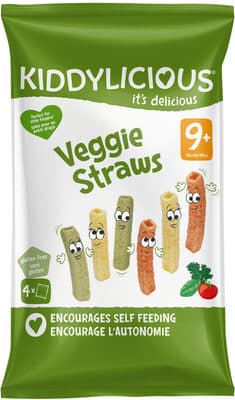 KIDDYLICIOUS Veggie Straws - saveur Légumes - 48g (4x12g)