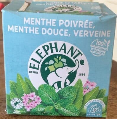 Infusion menthe poivrée , menthe douce , verveine