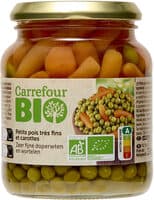 Petits pois très fins et carottes.