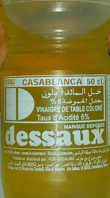 Vinaigre de table coloré