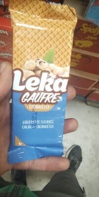 gaufrette fourrée chocolat & cacahuètes