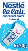 NESTLE Lait Concentré Sucré lait demi écrémé 6 sticks de 30g