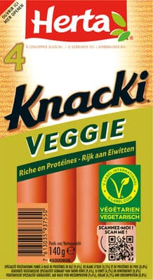HERTA Knacki Veggie Saucisses végétales x4 -140g