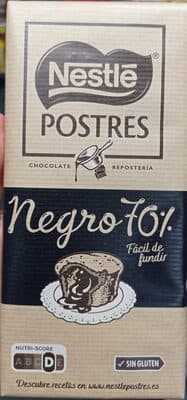 Chocolate negro 70% fácil de fundir
