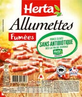 HERTA Lardons allumettes fumés sans antibiotique