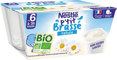 NESTLE P'TIT BRASSE BIO Nature 4 x 90g - Dès 6 mois