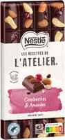NESTLE L'ATELIER Tablette Chocolat noir cranberries amandes - 170g