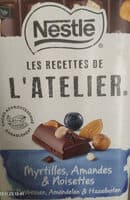 NESTLE L'ATELIER Tablette Chocolat noir myrtilles amandes - 170g