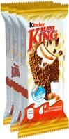 Kinder maxi king gouter frais fines gaufrettes enrobees de chocolat au lait et noisettes broyees, avec fourrage lait et caramel t3 pack de 3 etuis