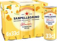 SANPELLEGRINO Momenti bois gazeuse aromatisée clémentine peche 6x33cl