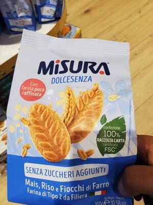 Misura dolcesenza mais riso farro