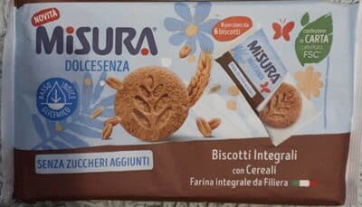 MiSURA Dolcesenza Biscotti integrali con cereali