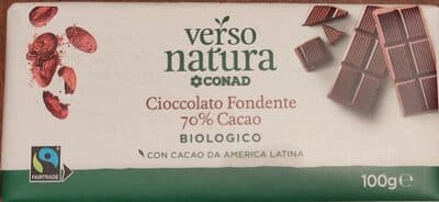 Cioccolato fondente 70% cacao biologico