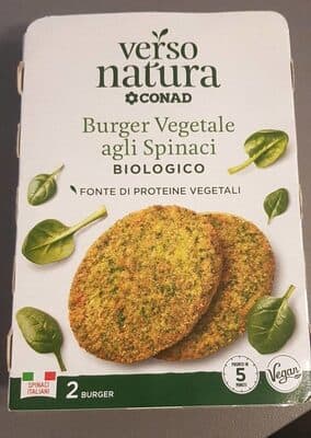 Burger vegetale agli spinaci biologico