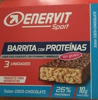 Barritas con proteínas sabor coco y chocolate