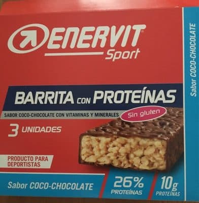 Barritas con proteínas sabor coco y chocolate