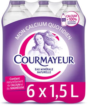 COURMAYEUR Eau Minérale Naturelle 6 x 1.50 L