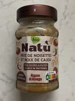 Purée de noisettes et noix de cajou