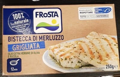 Bistecca di merluzzo grigliata olio extra vergine