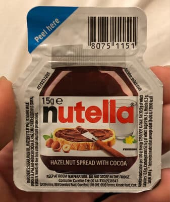 Nutella pate a tartiner noisettes-cacao barquette 15 gr