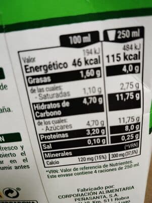 Leche semidesnatada